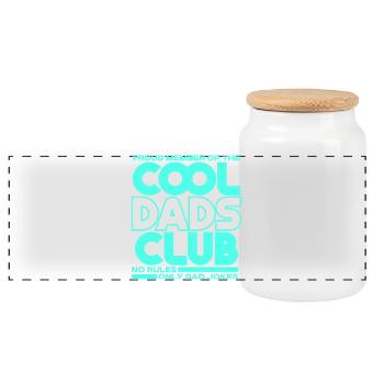Cool Dads Club - Dad Father's Day Gift - Panoramic Cookie Jar with Wooden Lid - white - Front