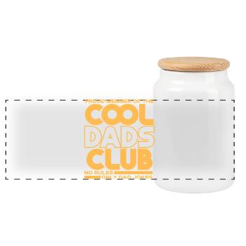 Cool Dads Club - Papa Vatertag Geschenk - Panorama Keksdose mit Holzdeckel - Weiß - Vorne