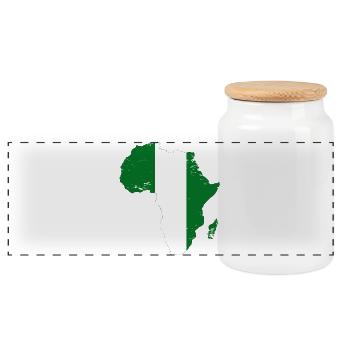 Drapeau du Nigéria Afrique - Boîte à biscuits avec couvercle en bois - blanc - Devant