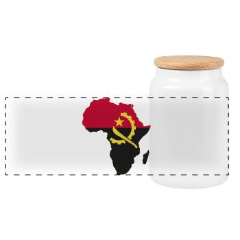 Drapeau angolais : Afrique utilisée - Boîte à biscuits avec couvercle en bois - blanc - Devant