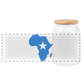 Drapeau de la Somalie Afrique - Boîte à biscuits avec couvercle en bois - blanc - Devant