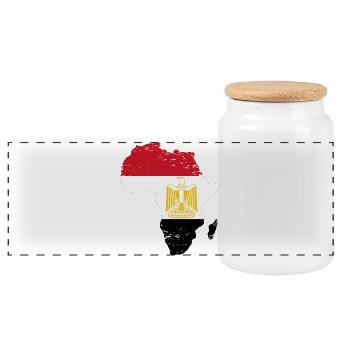 Ägypten_Flagge_Afrika_used - Boîte à biscuits avec couvercle en bois - blanc - Devant