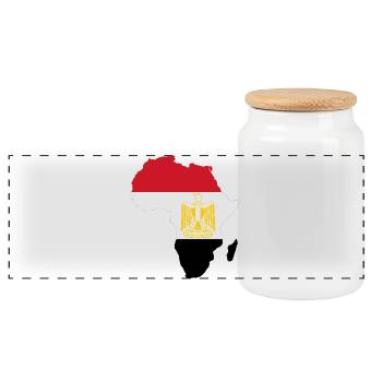 Ägypten_Flagge_Afrika - Boîte à biscuits avec couvercle en bois - blanc - Devant