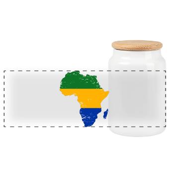 Gabon_Flagge_Afrika_used - Boîte à biscuits avec couvercle en bois - blanc - Devant