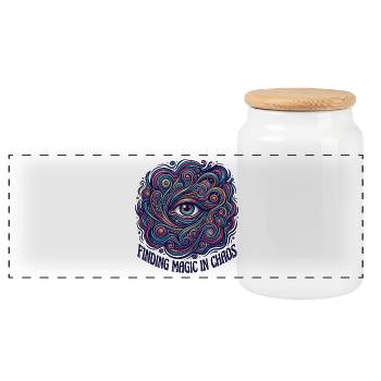 Magic Chaos - Panoramic Cookie Jar with Wooden Lid - white - Front