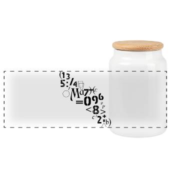 Mathématicien Mathématique Analyste Nombres Symboles - Boîte à biscuits avec couvercle en bois - blanc - Devant