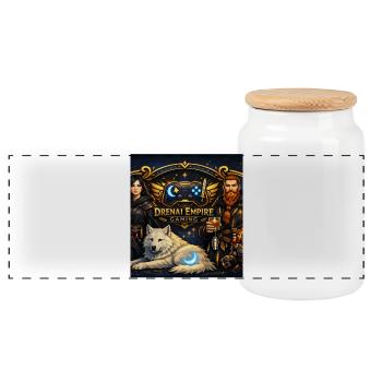 T-shirt de bannière de jeu - Boîte à biscuits avec couvercle en bois - blanc - Devant