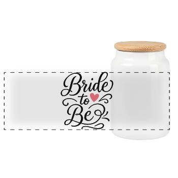 Bride to Be Kalligrafie Schriftzug mit Herz - Panorama Keksdose mit Holzdeckel - Weiß - Vorne