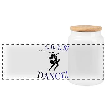 5 6 7 8 Tanz! Dancer Silhouette T-Shirt - Panorama Keksdose mit Holzdeckel - Weiß - Vorne
