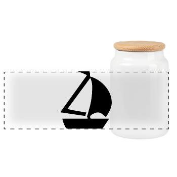 Voile - Boîte à biscuits avec couvercle en bois - blanc - Devant