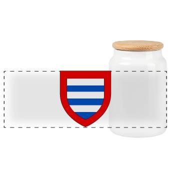Wappen der Goële - Panorama Keksdose mit Holzdeckel - Weiß - Vorne