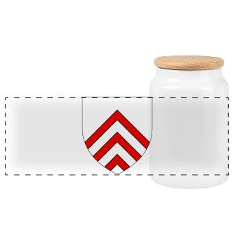 Blason du Perche - Boîte à biscuits avec couvercle en bois - blanc - Devant