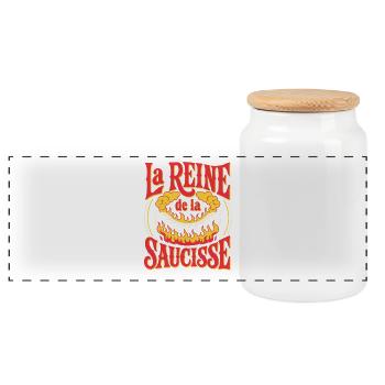 Reine de la Saucisse Flamboyante - Boîte à biscuits avec couvercle en bois - blanc - Devant