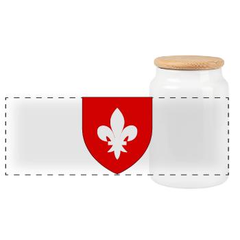 Heraldisches Wappen von Lille - Panorama Keksdose mit Holzdeckel - Weiß - Vorne