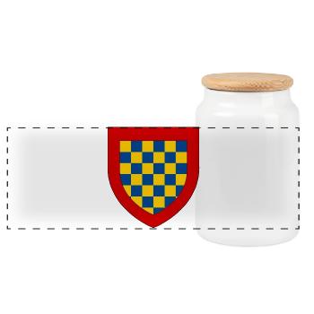Coat of arms of the Tardenois - Panoramic Cookie Jar with Wooden Lid - white - Front