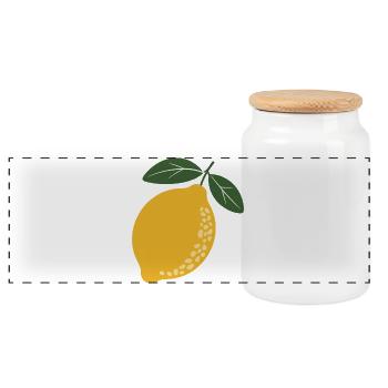 Lemon Grove Botanical - Panorama Keksdose mit Holzdeckel - Weiß - Vorne
