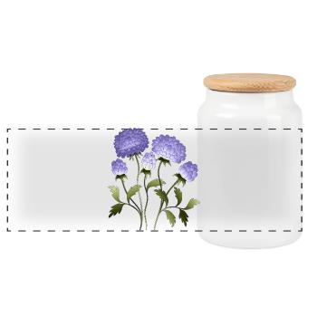 Fleur - Boîte à biscuits avec couvercle en bois - blanc - Devant