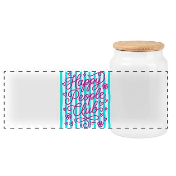 Club des Gens Heureux - Boîte à biscuits avec couvercle en bois - blanc - Devant