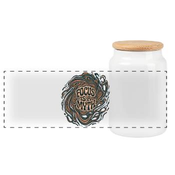 Mythe Focaliser l’optique - Boîte à biscuits avec couvercle en bois - blanc - Devant