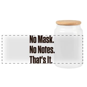 No Mask No Notes Neurodivergent Pride - Panoramic Cookie Jar with Wooden Lid - white - Front