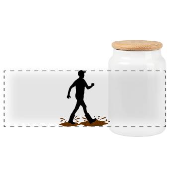 Wadloper Man – Mud Explorer - Panoramic Cookie Jar with Wooden Lid - white - Front