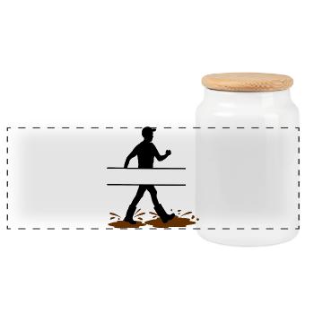 Wadloper Man Custom – Explorateur de boue - Boîte à biscuits avec couvercle en bois - blanc - Devant