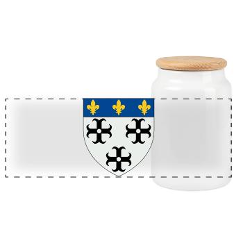 Wappen von Moulins - Panorama Keksdose mit Holzdeckel - Weiß - Vorne
