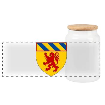 Wappen von Autun - Panorama Keksdose mit Holzdeckel - Weiß - Vorne