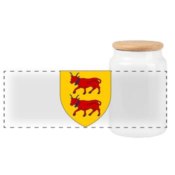 Blason du Béarn - Boîte à biscuits avec couvercle en bois - blanc - Devant