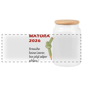 MATURA_2026 - Panorama Keksdose mit Holzdeckel - Weiß - Vorne