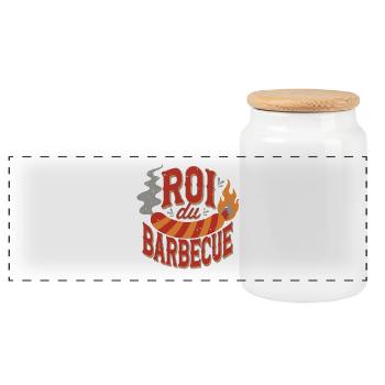 King of the barbecue - Panoramic Cookie Jar with Wooden Lid - white - Front