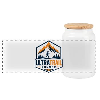 Ultra Trail Runner - Panorama Keksdose mit Holzdeckel - Weiß - Vorne