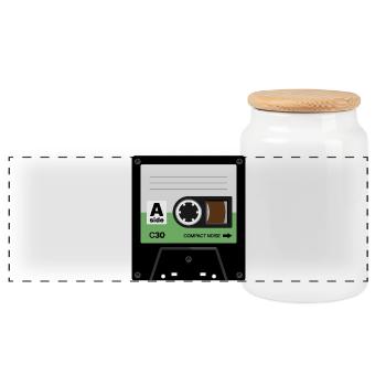 Cassette Minuscule - Boîte à biscuits avec couvercle en bois - blanc - Devant