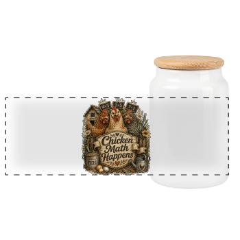 Les maths du poulet, ça arrive - Boîte à biscuits avec couvercle en bois - blanc - Devant