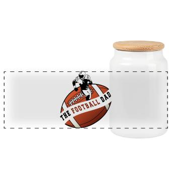 Der Fußballvater - Panorama Keksdose mit Holzdeckel - Weiß - Vorne
