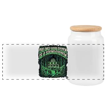 The Only Good System - Panoramic Cookie Jar with Wooden Lid - white - Front
