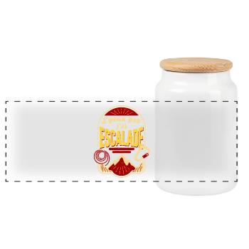 J'peux pas j'ai Escalade - Boîte à biscuits avec couvercle en bois - blanc - Devant