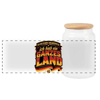 Ich hab keinen Lieblingsspieler - Panorama Keksdose mit Holzdeckel - Weiß - Vorne