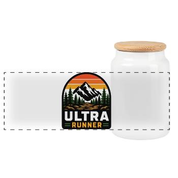 Ultra Runner Vintage Mountain Sunset - Boîte à biscuits avec couvercle en bois - blanc - Devant
