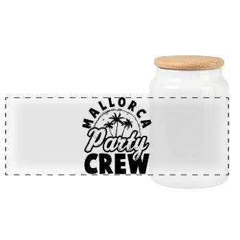 Malle 2026 Mallorca Party Crew - Panoramic Cookie Jar with Wooden Lid - white - Front