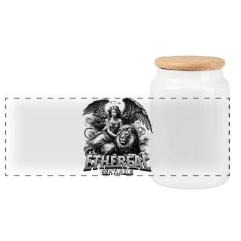 Gardien de l’Éthermonde - Boîte à biscuits avec couvercle en bois - blanc - Devant