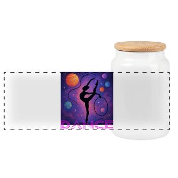 Danser - Boîte à biscuits avec couvercle en bois - blanc - Devant