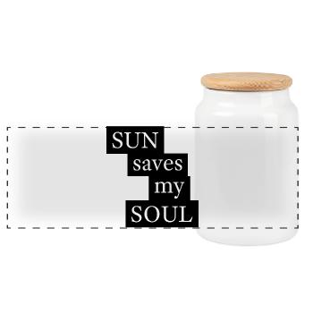 Le soleil sauve mon ÂME - Boîte à biscuits avec couvercle en bois - blanc - Devant