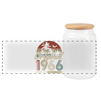 1966 geboren Vintage Retro Geburtstag Geschenk - Panorama Keksdose mit Holzdeckel - Weiß - Vorne