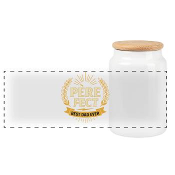 Perfect Dad - Best Dad Ever - Panoramic Cookie Jar with Wooden Lid - white - Front