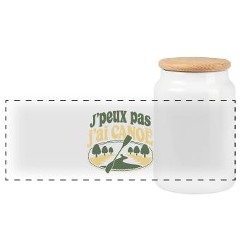 J'peux pas j'ai CANOË - Boîte à biscuits avec couvercle en bois - blanc - Devant