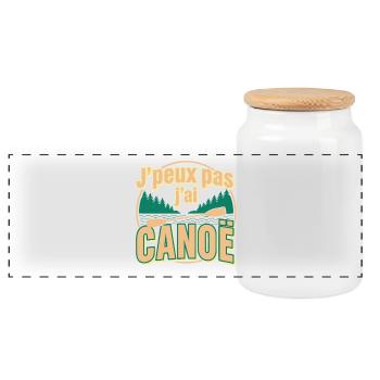 J'peux pas j'ai CANOE - Boîte à biscuits avec couvercle en bois - blanc - Devant