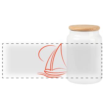 Sailing Sailboat Gift Idea - Panoramic Cookie Jar with Wooden Lid - white - Front