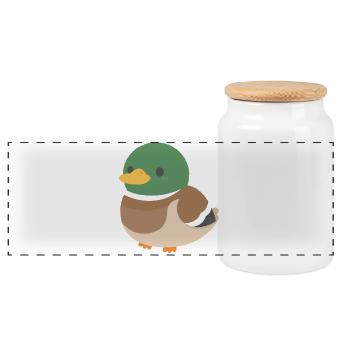 Duck  - Panoramic Cookie Jar with Wooden Lid - white - Front