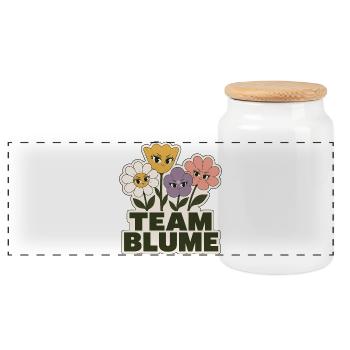 Équipe Fleur - Boîte à biscuits avec couvercle en bois - blanc - Devant
